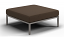 Wedge Ottoman in Stainless Steel Frame with Russet Cushion Color