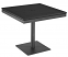 Azore Square Pedestal Dining Table in Tungsten Frame with Slatted Aluminum Table Top