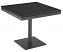 Azore Square Pedestal Dining Table in Meteor Frame with Slatted Aluminum Table Top