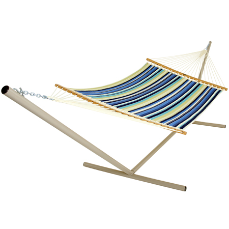 Large Quilted Fabric Hammock - Beaches Stripe