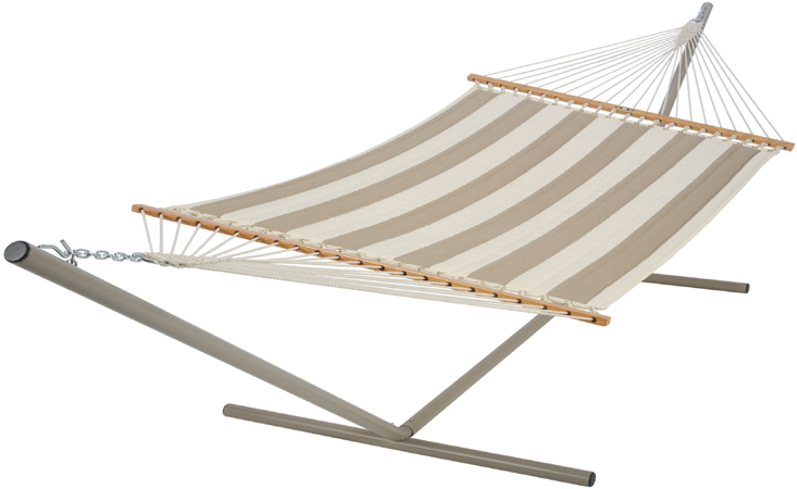 Large Quilted Fabric Hammock - Regency Sand Stripe