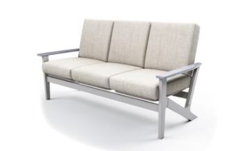 Chat Height Three-Seat Sofa w/Rustic Polymer Arms