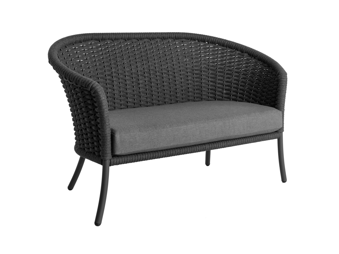 Curved Loveseat/ Gray