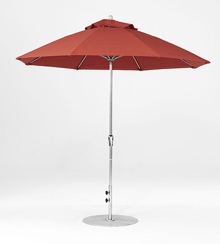 9' Octagon Fiberglass Crank/NO TILT Market Umbrella