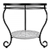 24" Iron Classic Curl Tiered End Table Base
