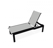 Lay-Flat Stacking Armless Long Frame Chaise w/ Wheels