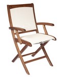 Folding Sling Arm Chair/ Brown