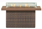 Rectangular Woven Base and DuraWood Top Firepit w/ Glass