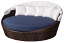 Wicker Day Bed with Canopy Down