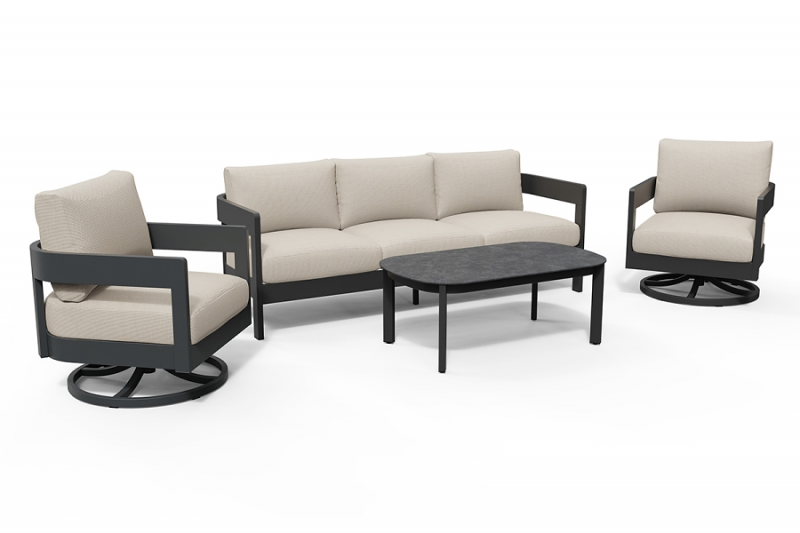 Luis Sofa Set Charcoal
