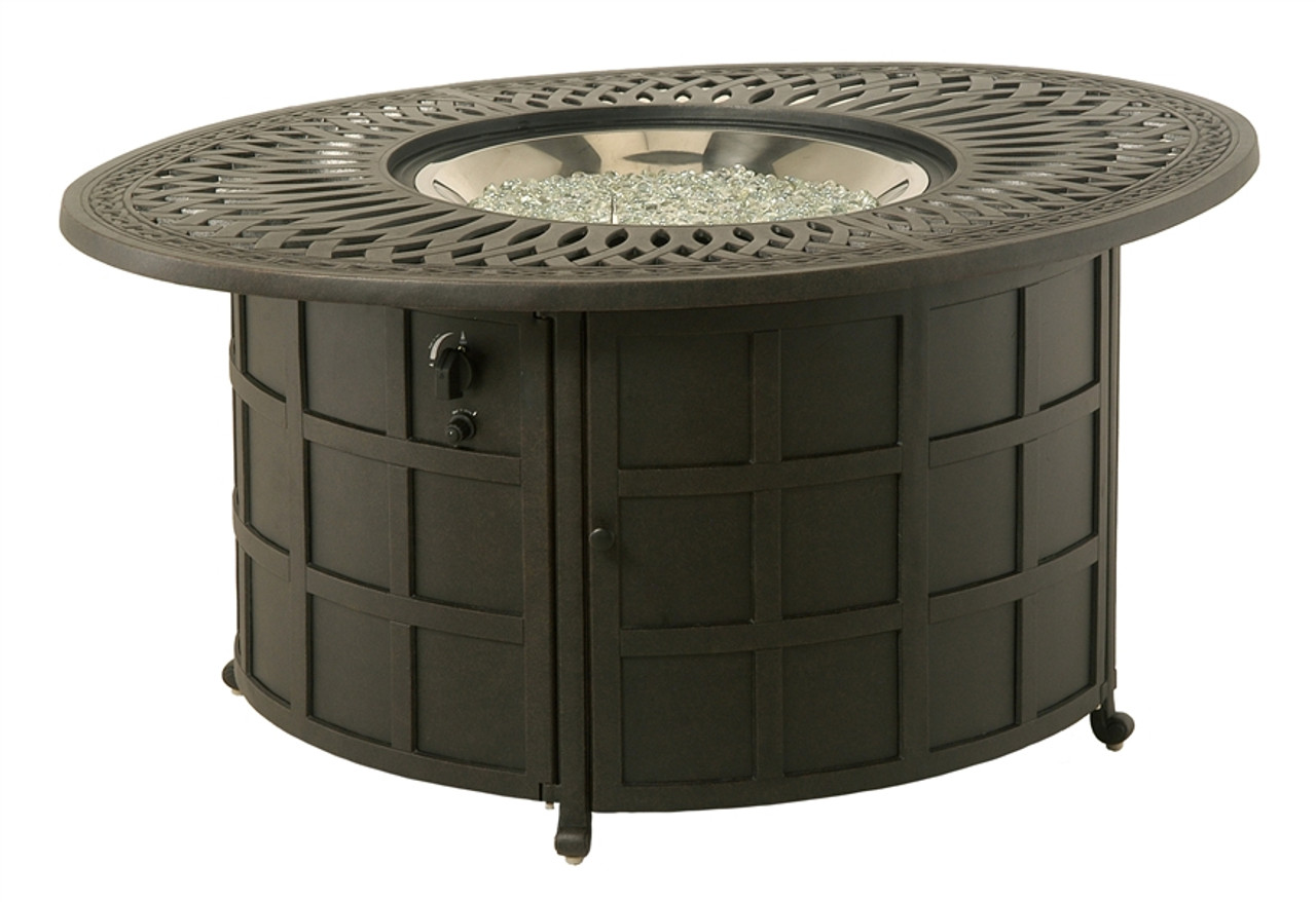 Mayfair 39" x 52" Oval Enclosed Gas Fire Pit Table