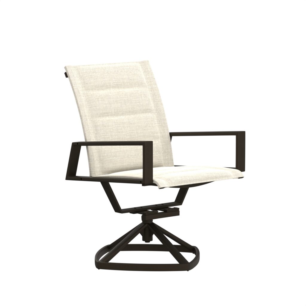 Arc Padded Sling Swivel Rocker Dining Chair