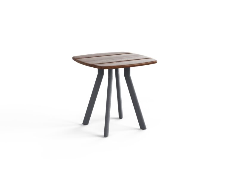 Arc 20" Squircle Side Table (Slate+Ipe)