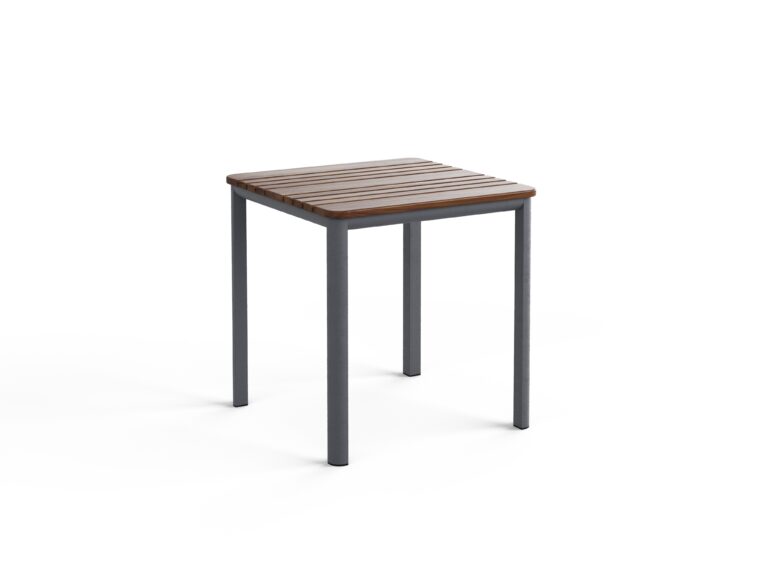 Mesa 20" Square Side Table (Slate+Ipe)