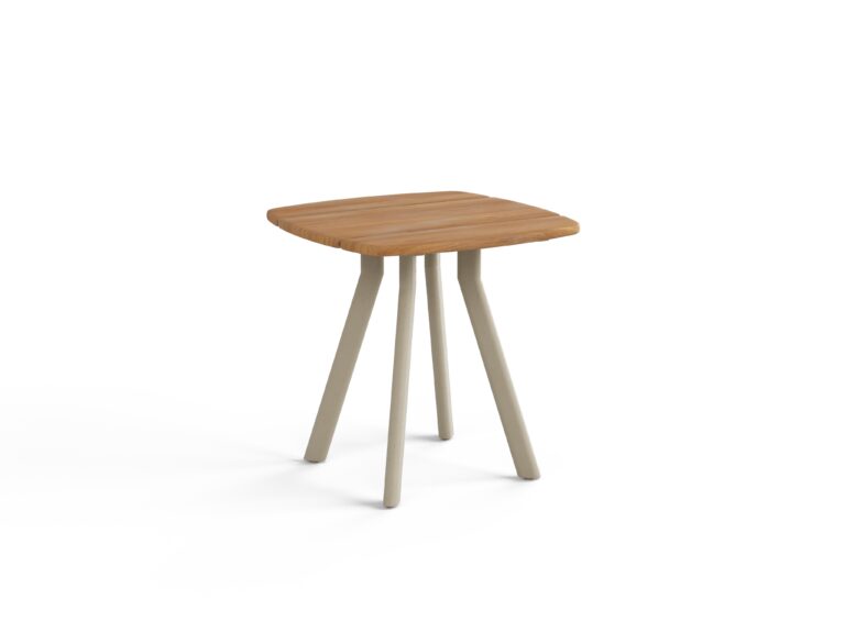 Arc 20" Squircle Side Table (Sand+Teak)