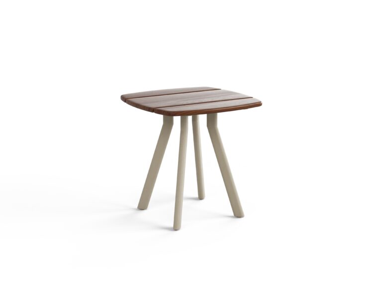 Arc 20" Squircle Side Table (Sand+Ipe)