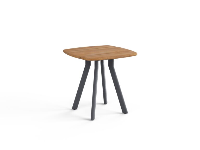 Arc 20" Squircle Side Table (Slate+Teak)