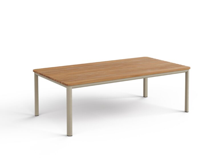 Mesa 48" Rectangular Coffee Table (Sand+Teak)