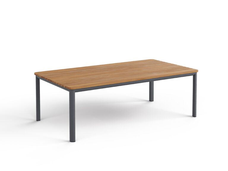 Mesa 48" Rectangular Coffee Table (Slate+Teak)