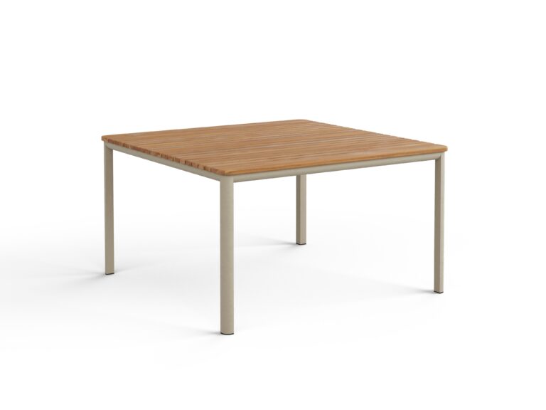 Mesa 35" Square Coffee Table (Sand+Teak)