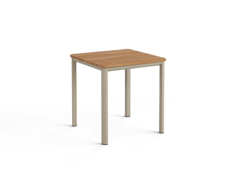 Mesa 20" Square Side Table (Sand+Teak)