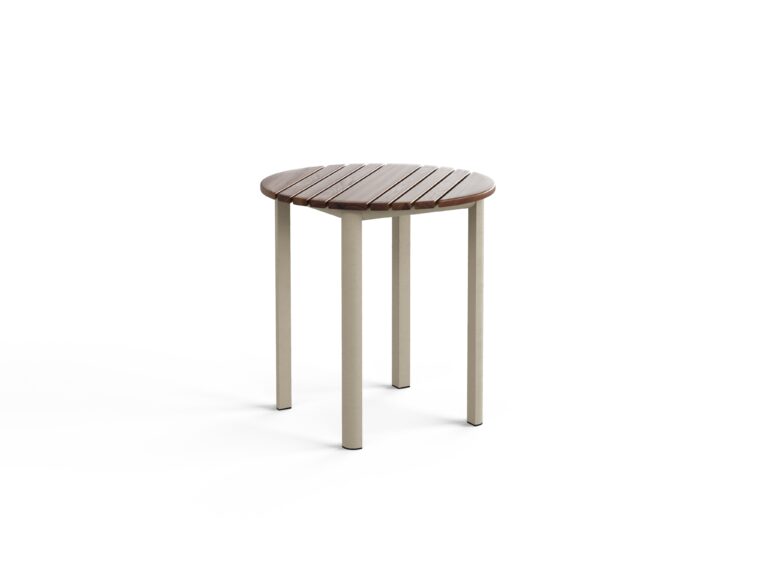 Mesa 20" Round Side Table (Sand+Ipe)