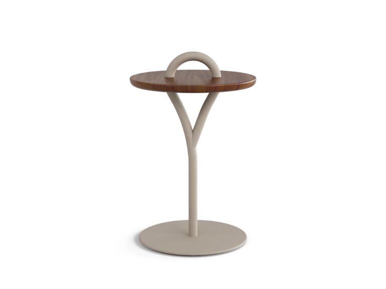 Loop 18" Round Side Table (Sand+Ipe)