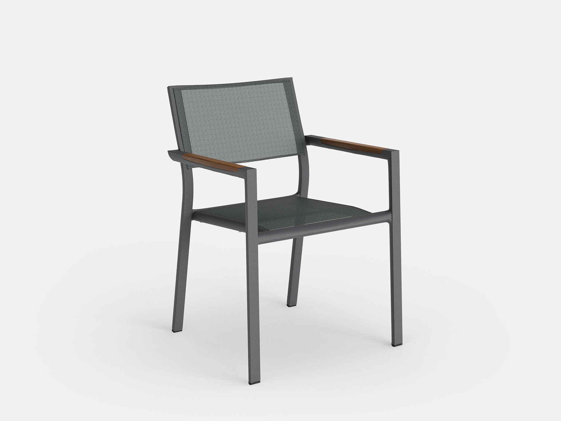 Breeze Stacking Dining Arm Chair (Slate)