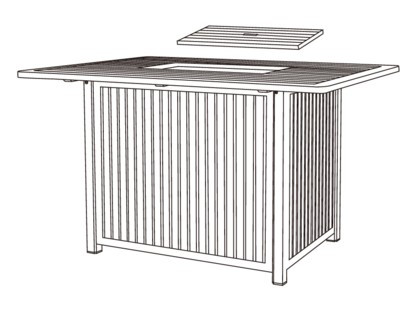 Dominion 48" x 64"  Rectangular Counter Height Fire Pit