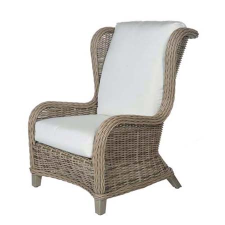 Bellevue Wingback Club Chair Ebel 4101 4107, All Weather Wicker Wingback Chair