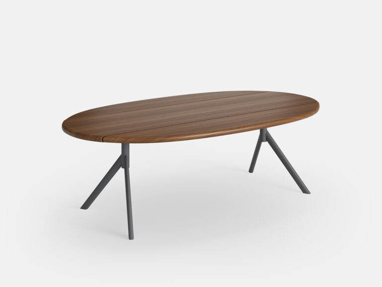 Arc 47" Oval Coffee Table (Slate+Ipe)