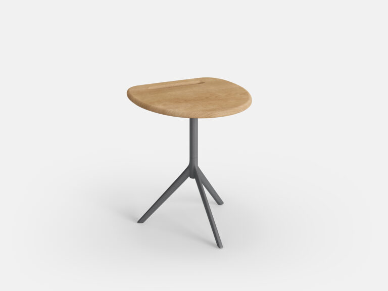 Arc 16" C-Side Table (Slate+Teak)