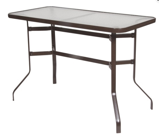 Glass KD Bar Table -  30" x 60" Rectangle No Hole