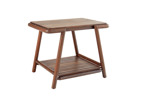 Rectangular Side Table w/ Ipe Top & Ipe Shelf