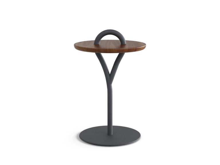 Loop 18" Round Side Table (Slate+Ipe)
