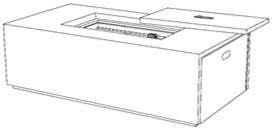 Petite Sur 48" X 25"  Rectangular Fire Pit Table