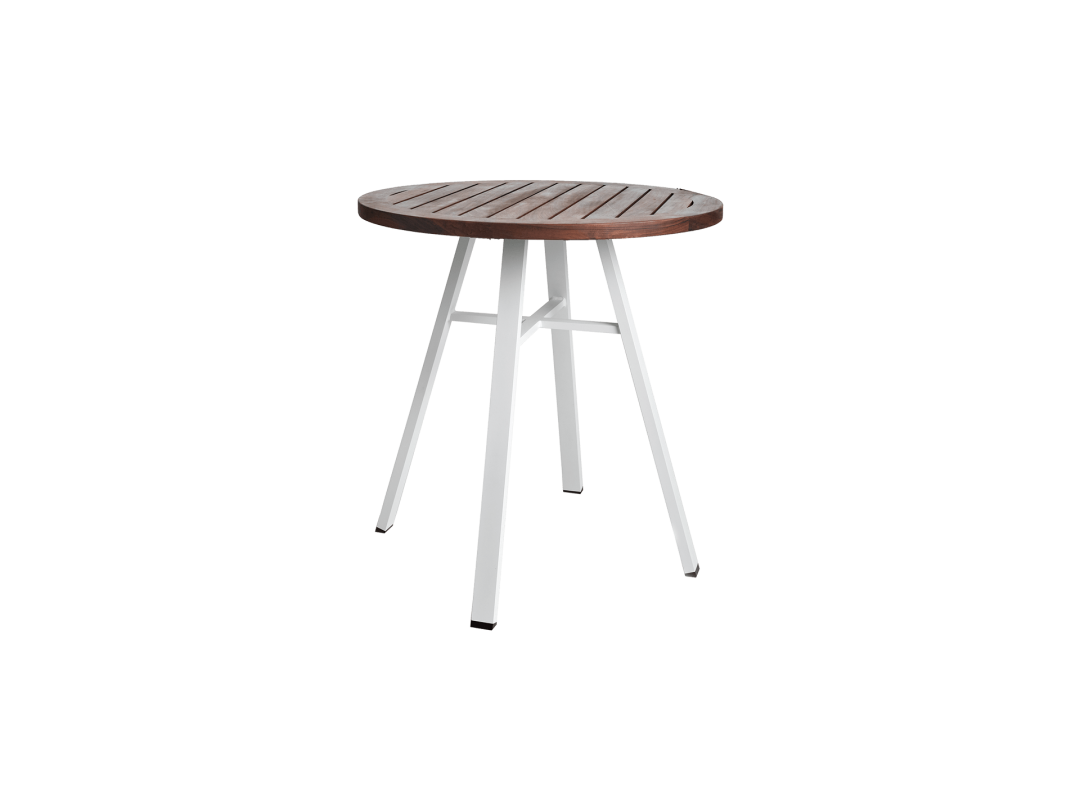 29" Round Bistro Table/ White w/ Ipe Top