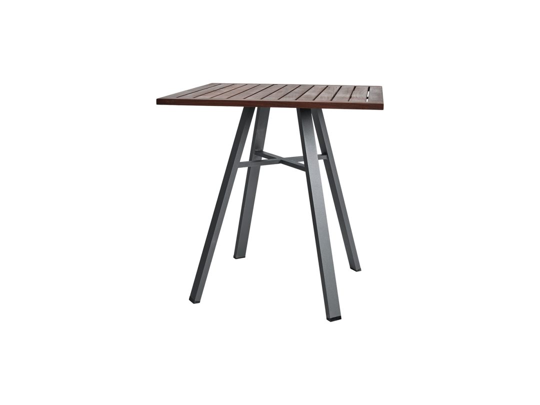 29" Square Bistro Table/ Gray w/ Ipe Top