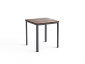 Mesa 20" Square Side Table (Slate+Ipe)