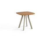 Arc 20" Squircle Side Table (Sand+Teak)