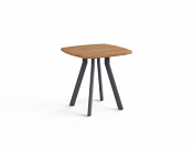 Arc 20" Squircle Side Table (Slate+Teak)