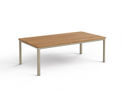 Mesa 48" Rectangular Coffee Table (Sand+Teak)