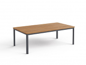 Mesa 48" Rectangular Coffee Table (Slate+Teak)