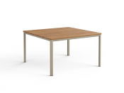 Mesa 35" Square Coffee Table (Sand+Teak)