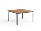 Mesa 35" Square Coffee Table (Slate+Teak)