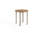 Mesa 20" Round Side Table (Sand+Teak)