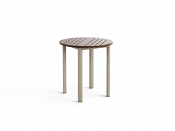 Mesa 20" Round Side Table (Sand+Ipe)
