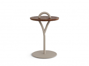 Loop 18" Round Side Table (Sand+Ipe)