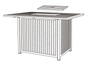 Dominion 48" x 64"  Rectangular Counter Height Fire Pit