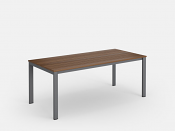 Mesa 86" Rectangular Dining Table (Slate+Ipe)